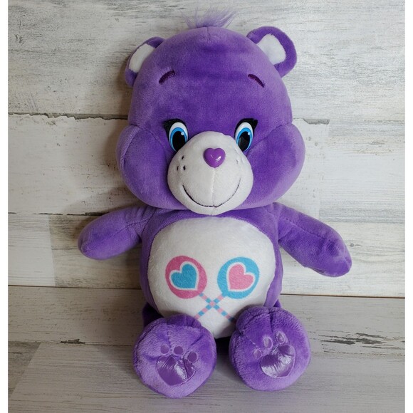 Care Bears Share Bear Purple White Lollipops 12" Plush Stuffed Animal 2015 NICE! - Picture 1 of 10